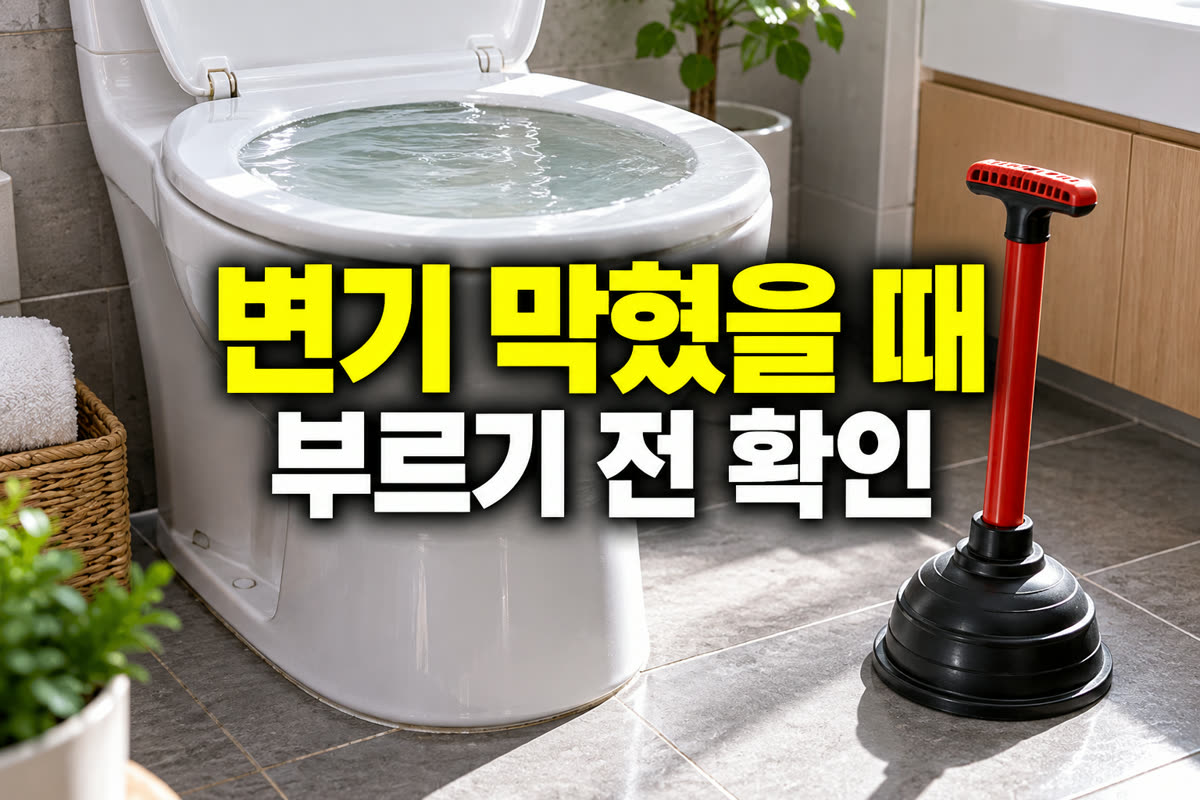 변기 막혔을 때 부르기 전 확인