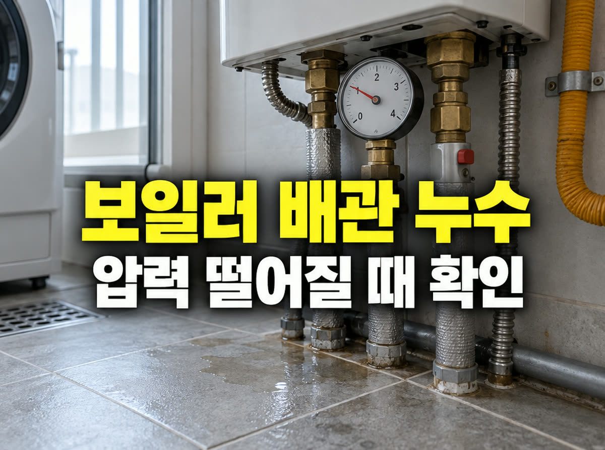 보일러 배관 누수 증상 압력 떨어질 때 확인