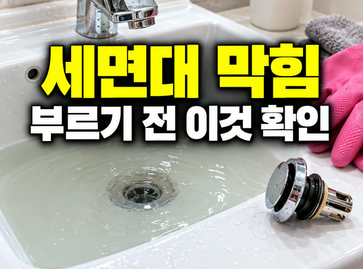 세면대 막힘 부르기 전 이것 확인