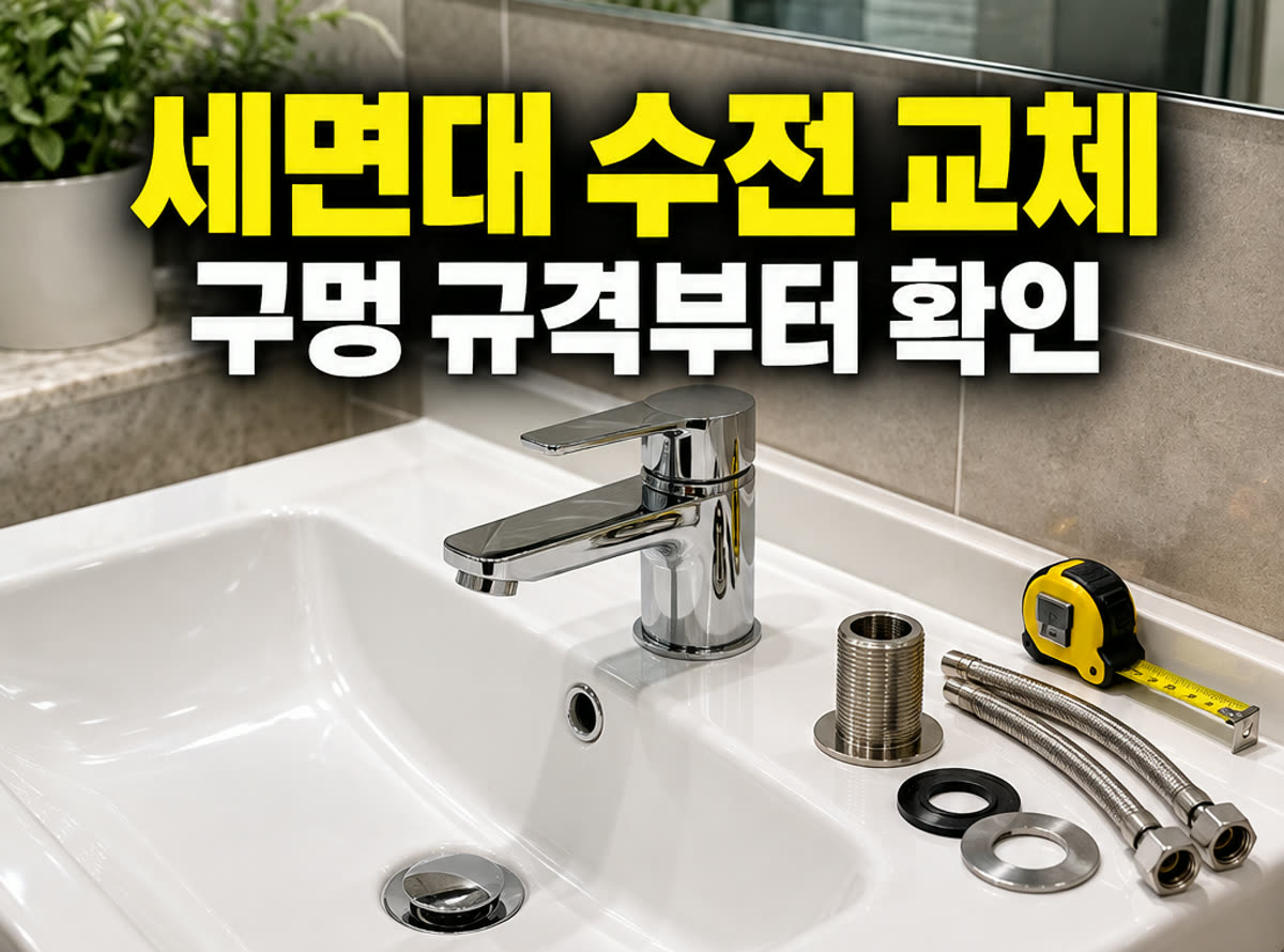 세면대 수전 교체 구멍 규격부터 확인