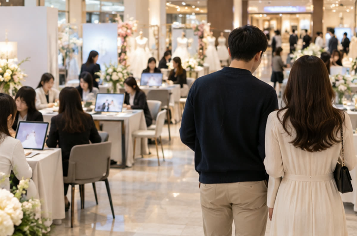 수원 타임빌라스 결혼박람회 방문 시 상담 순서와 현장 동선을 확인하는 장면