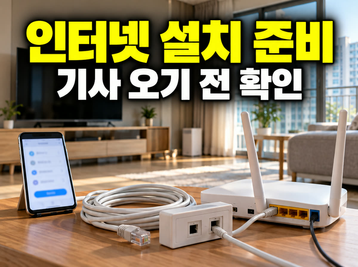 인터넷 설치 당일 준비 기사 오기 전 확인