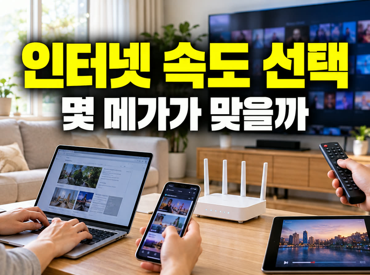 인터넷 속도 선택 몇 메가가 맞을까