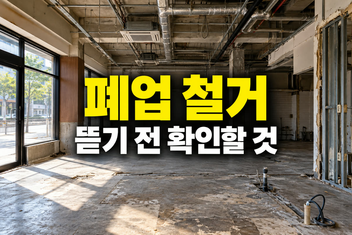 폐업 철거 뜯기 전 확인할 것