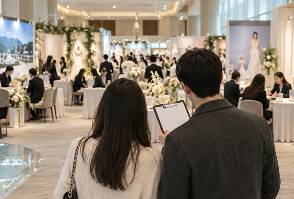 포천 결혼박람회에서 상담 순서와 현장 동선을 확인하는 예비부부
