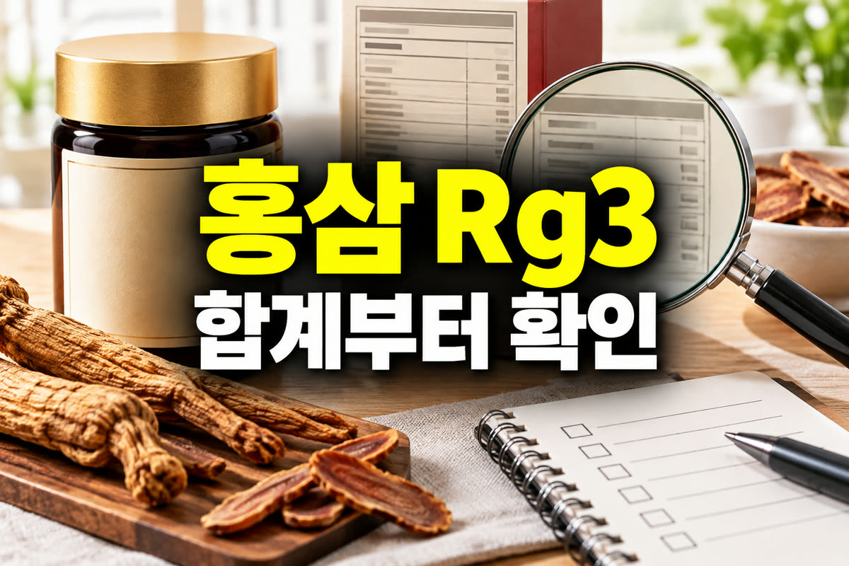 홍삼 Rg3 합계부터 확인