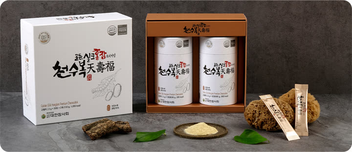홍잠 누에 누에 원료 건강식품 제품 구성 사진
